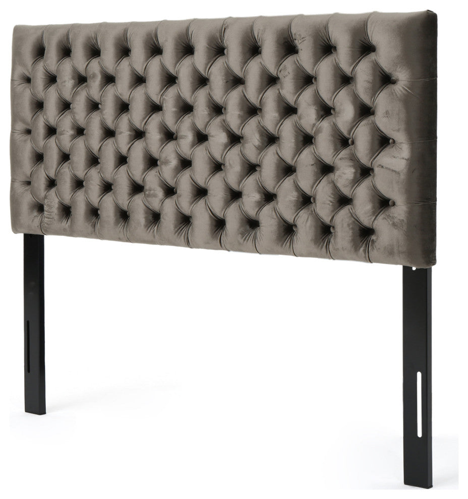 GDF Studio Hunter Tufted Fabric Queen/ Full Headboard, Gray