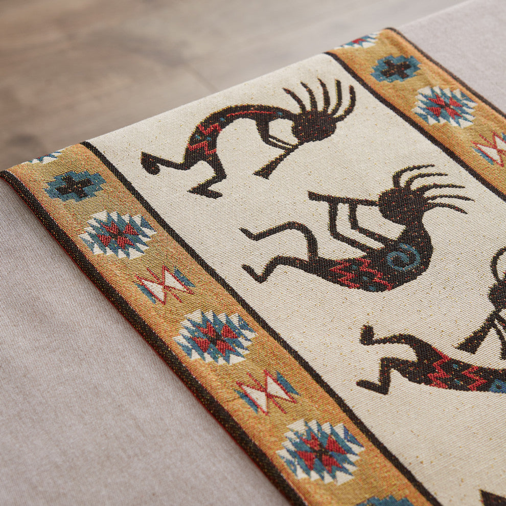 Kokopelli Tapestry Table Runner 13X72