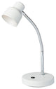 Benzara BM240380 Table Lamp With Adjustable Goose Neck and Shade, White