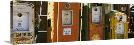"Old fuel pumps, Penasco, New Mexico" Canvas Art, 60"x20"x1.25"