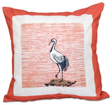 Sandbar, Animal Print Pillow, Coral, 16"x16"