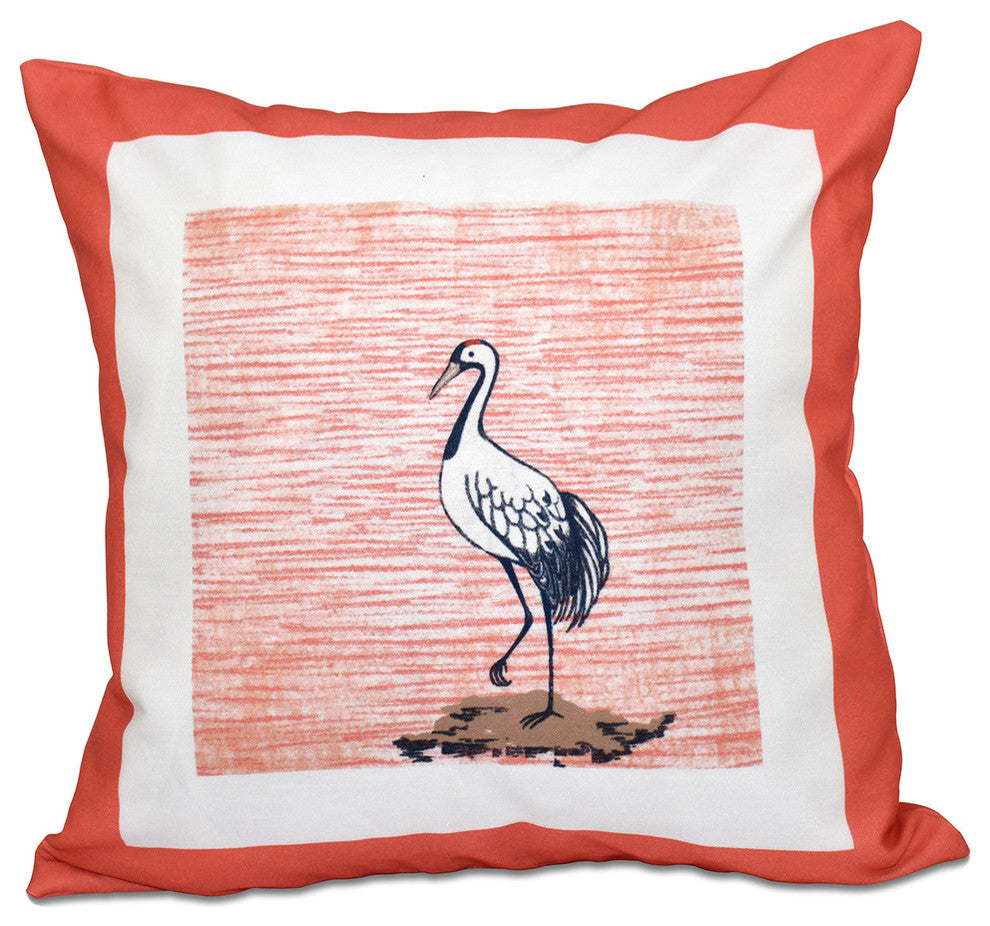 Sandbar, Animal Print Pillow, Coral, 16"x16"