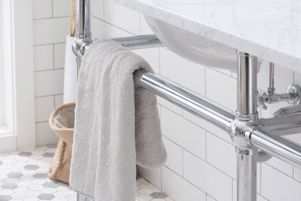 Embassy 72" Wide Double Wash Stand, P-Trap, Countertop With Basin, Faucet