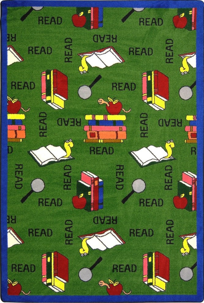 Kid Essentials Rug, Bookworm, 5'4"x7'8", Green