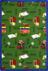 Kid Essentials Rug, Bookworm, 5'4"x7'8", Green