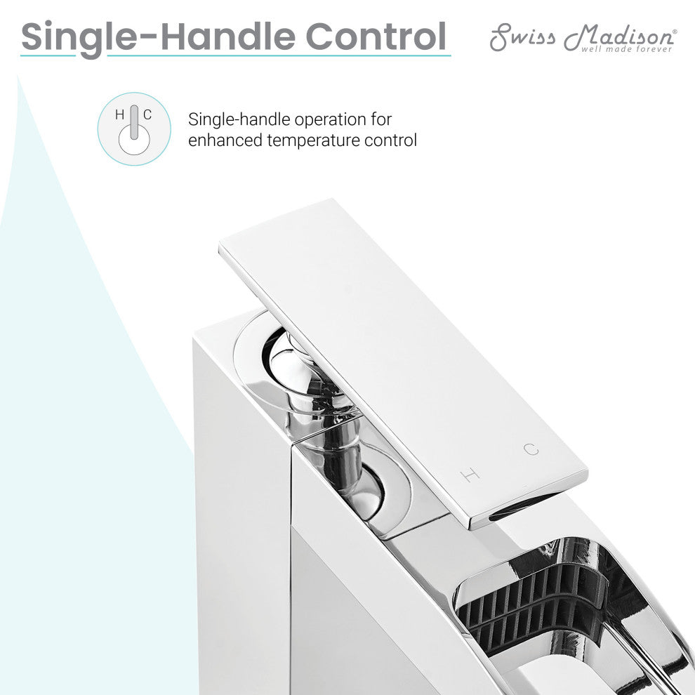 Concorde Single HoleHigh Arc Waterfall Bathroom Faucet, Chrome