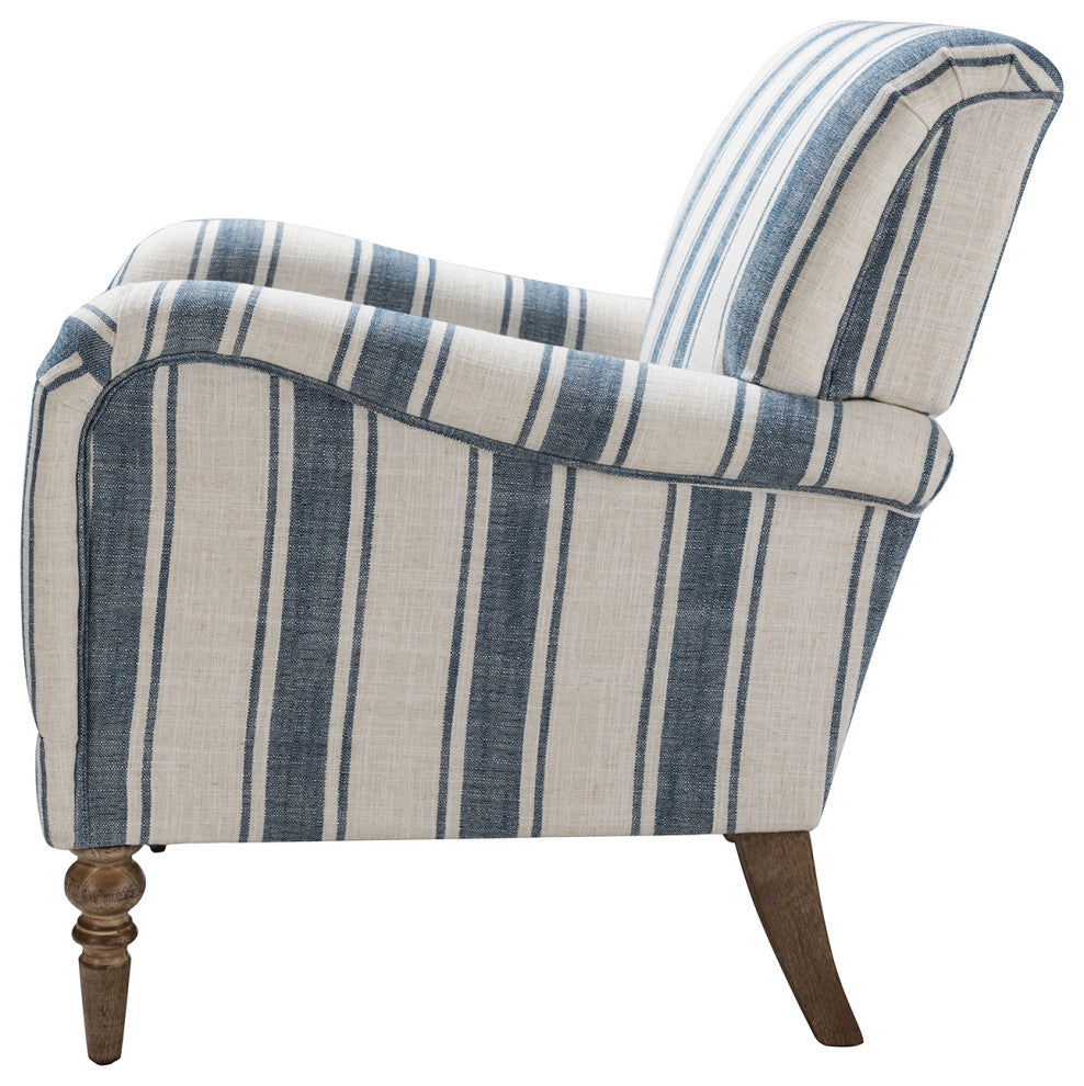 Stripe Armchair Set of 2, Navy