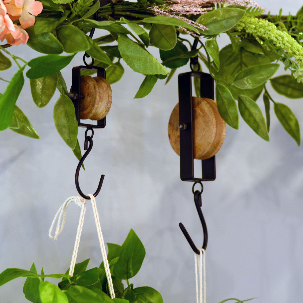 2 Piece Retro Rustic Hay Pulley Hook