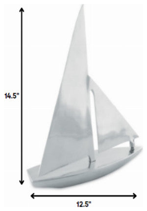 Silver Modern Sail Boat Serving Dish