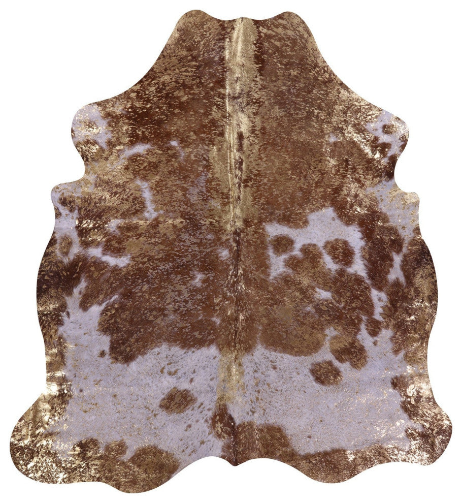 Gold Metallic Cowhide Rug 6' 9" X 6' 4" C2163