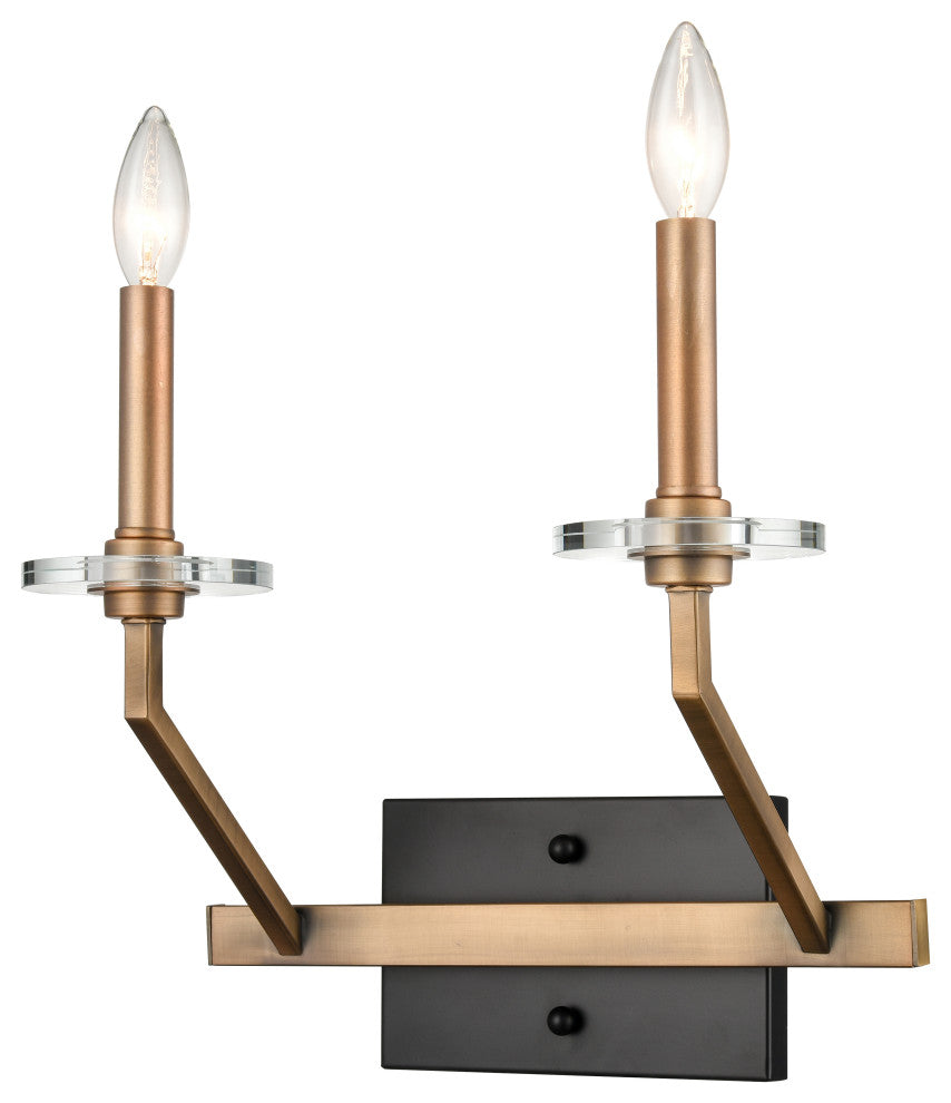 Innovations 331-2W-BBG 2-Light Sconce, Black Brushed Brass