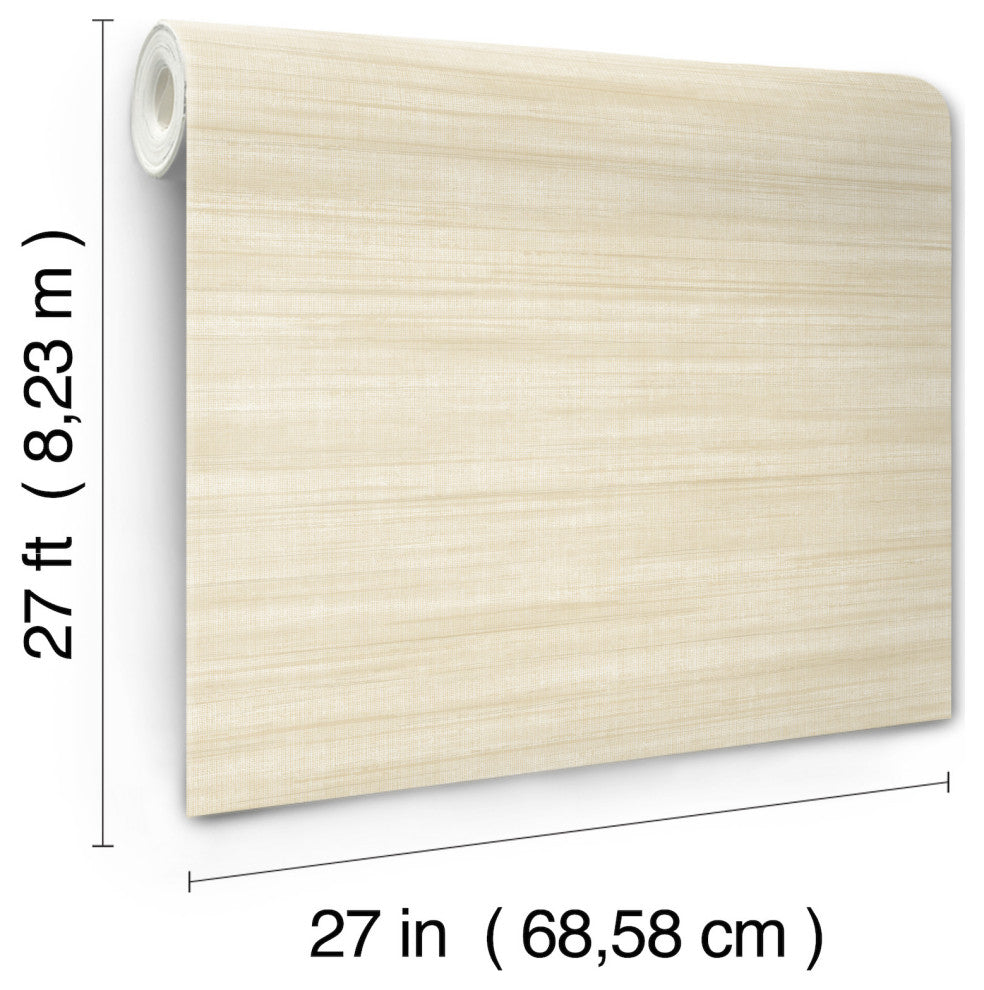 Brushed Linen Ivory Wallpaper