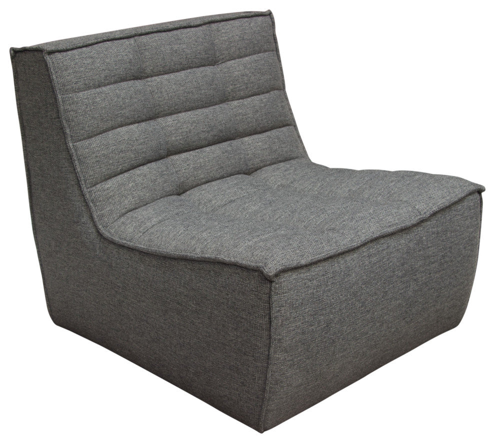 Marshall Scooped Seat Armless Chair in Grey Fabric by Diamond Sofa
