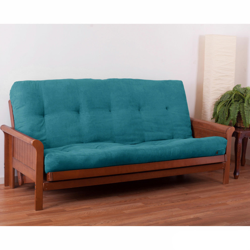 Blazing Needles Vitality 7" Microsuede Full Futon Mattress, Aqua Blue
