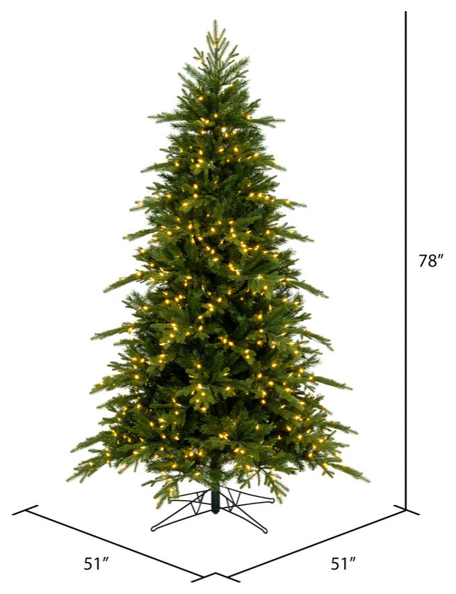 Vickerman Kingston Fraser Fir Artificial Christmas Tree, 6.5'x51", Warm White