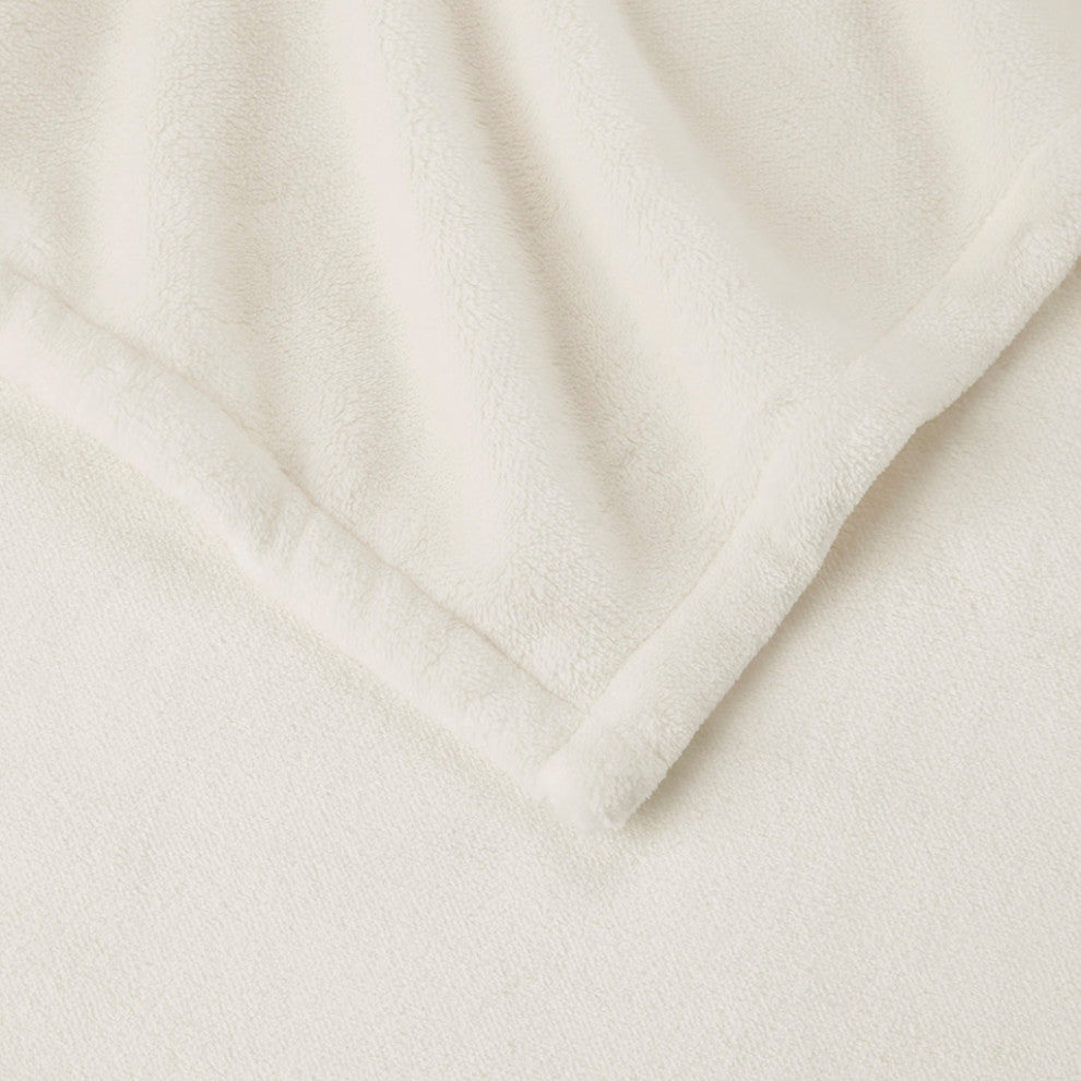 Serta Plush Heated Blanket, Ivory