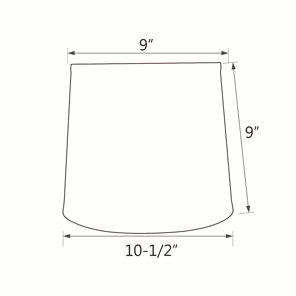 32741 Hardback Empire Shaped Spider Lamp Shade, Off White, 9"x10 1/2"x9"