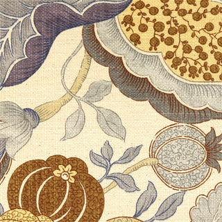Pillow Decor - Harvest Floral Throw Pillow, Blue, 12" X 20"