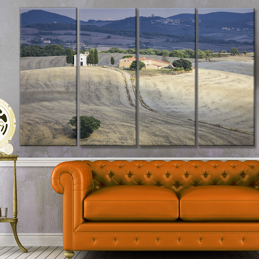 Beautiful Sandy Landscape, Landscape Canvas Art Print, 48"x28", 4 Panels