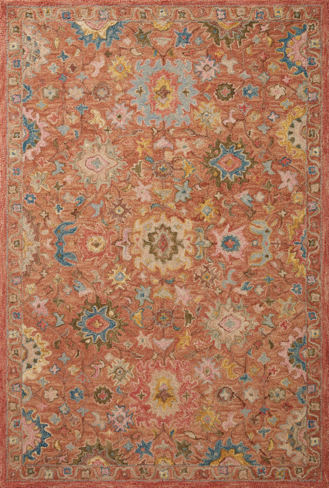 Loloi Padma Terracotta / Multi 3'-0" x 3'-0" Round Accent Rug
