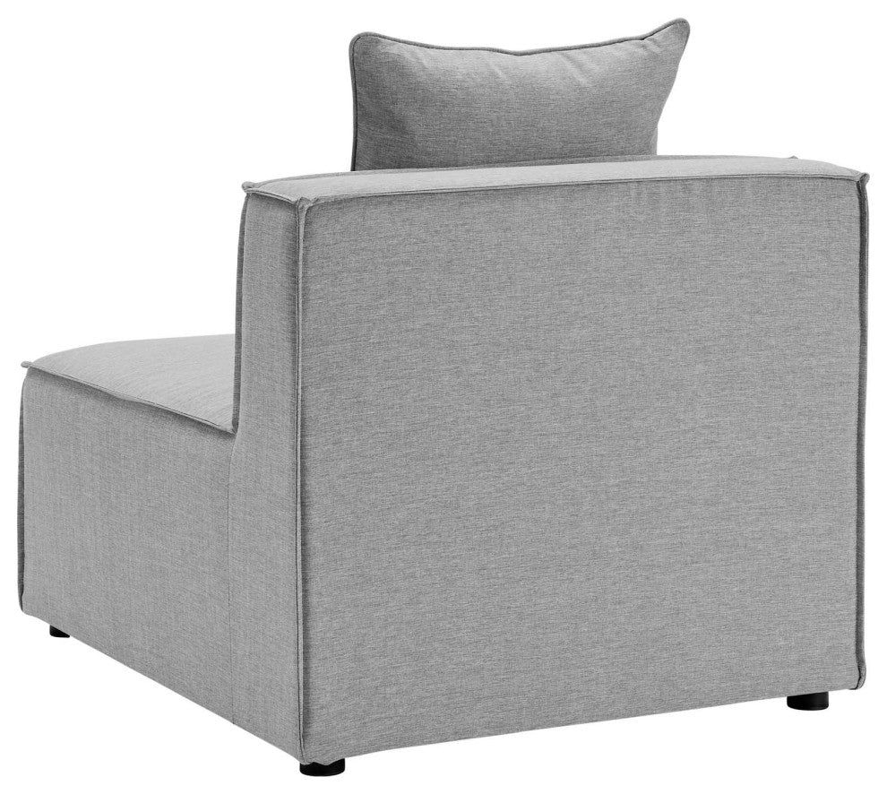 Lounge Sectional Sofa Set, Fabric, Gray, Modern, Outdoor Patio Cafe Bistro