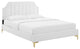 Sienna Performance Velvet Twin Platform Bed, White