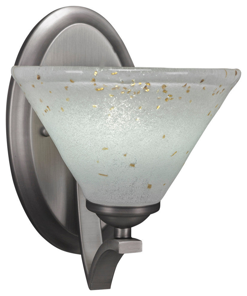 Zilo Wall Sconce, Graphite, 7" Gold Ice Glass