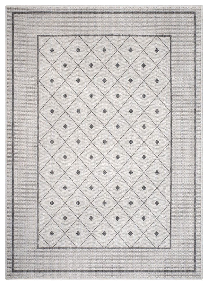 5" x 7" Gray Diamonds Indoor Outdoor Area Rug