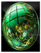 "Bright Green Fractal Sphere" Metal Wall Art, 3 Panels, 28"x36"