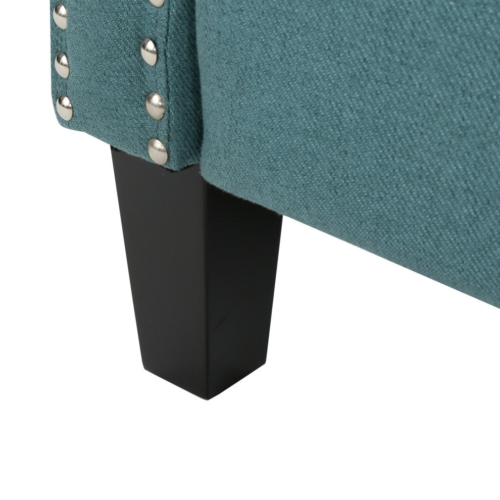GDF Studio Izaak Tufted Back Fabric Recliner Chair, Dark Teal