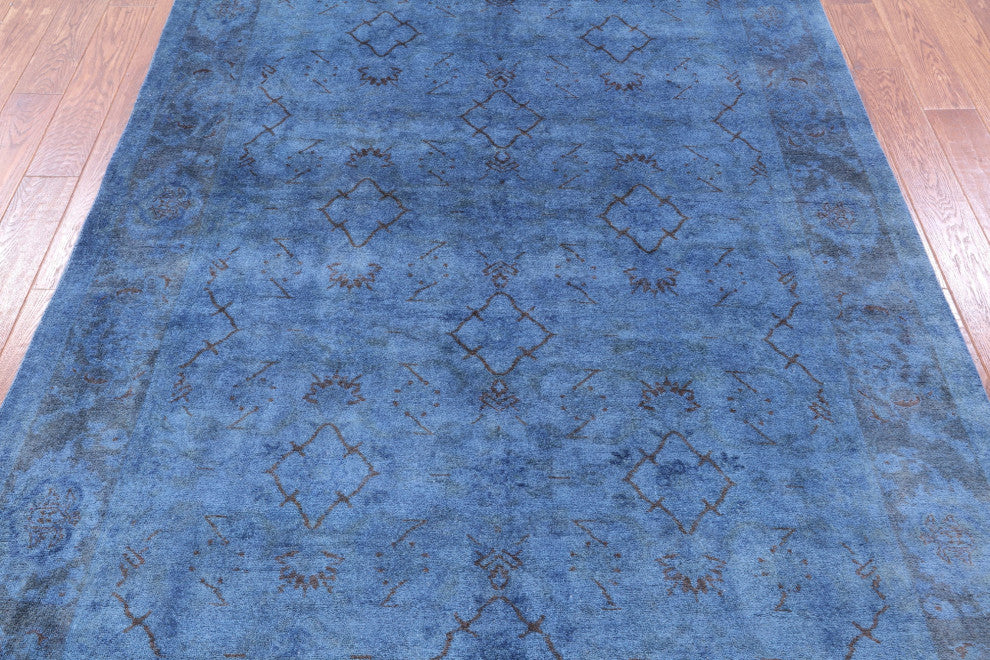 6' 1" X 8' 6" Handmade Overdyed Full Pile Wool Rug - PR2631