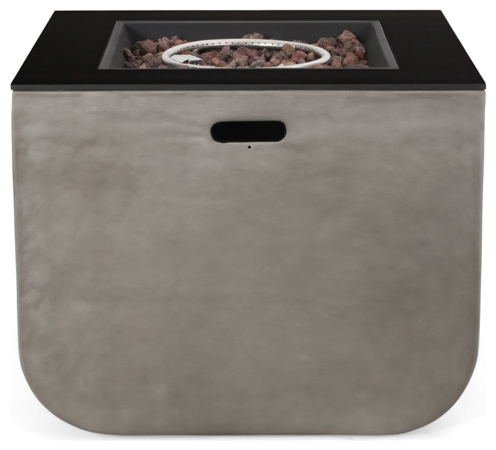 Gwen Outdoor Modern 30-Inch Square Fire Pit