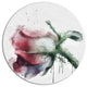 Budding Pink Rose Watercolor Sketch, Flowers Round Wall Art, 36"