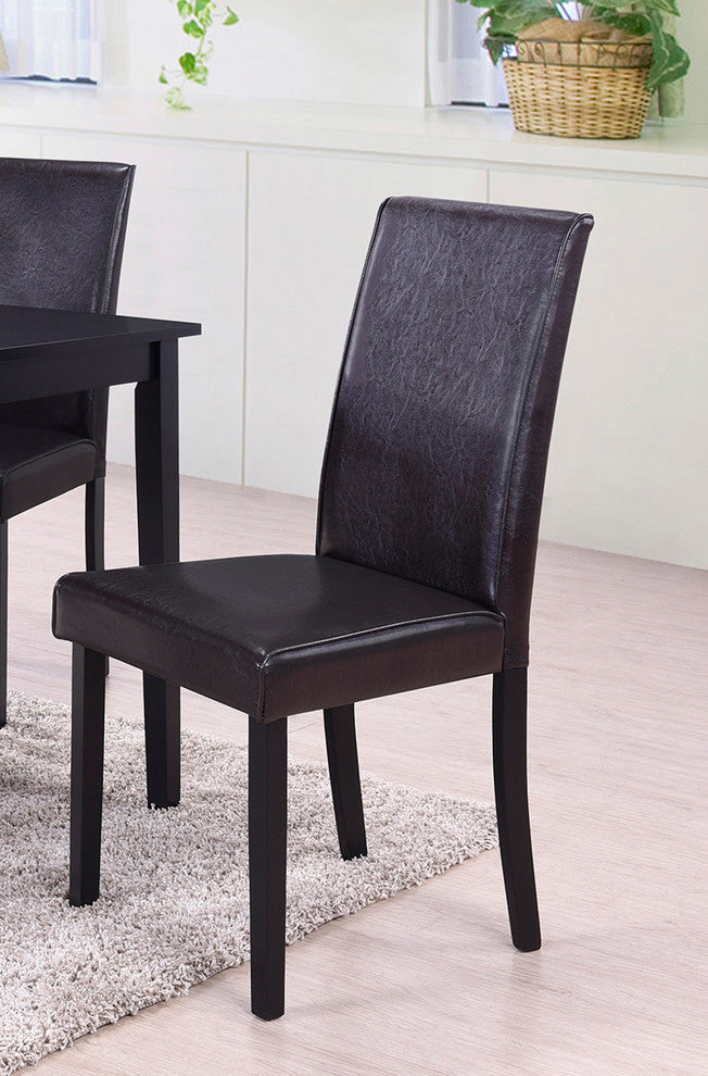Megan Contemporary Dining Side Chairs, Set of 2, Brown