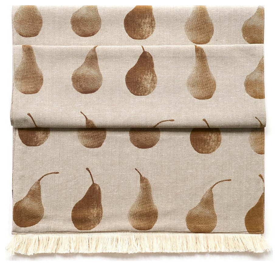 Set of Eight Light Brown Pear Pattern Placemats