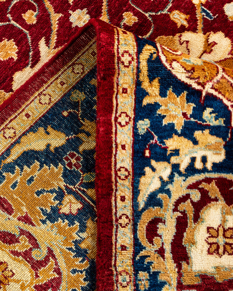 Ottoman, One-of-a-Kind Handmade Area Rug Red, 6' 1" x 9' 2"