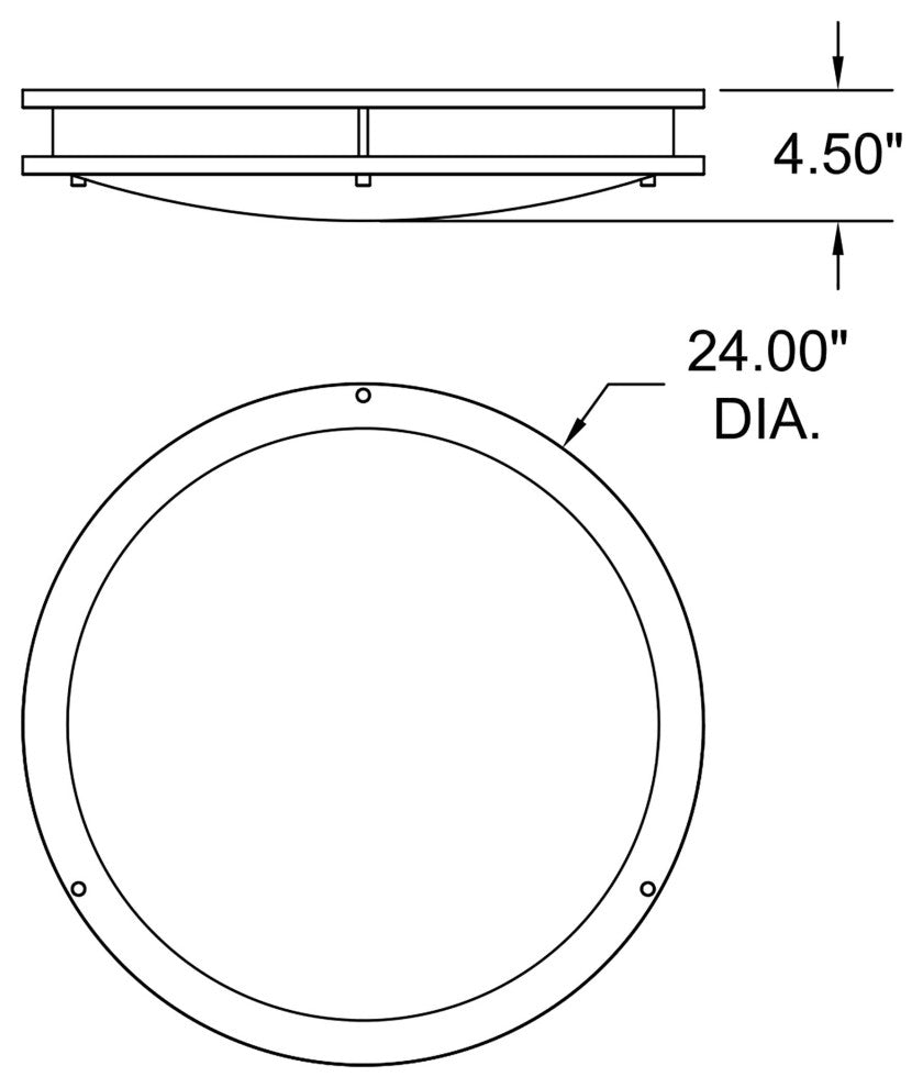 Solero III LED Flush Mount, Brushed Steel, 24"