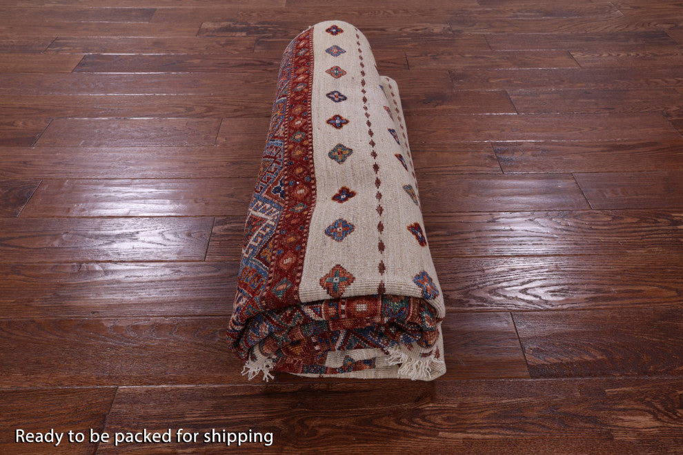 Hand Knotted Khorjin Super Kazak Rug 5' 8" X 7' 8" Q10453