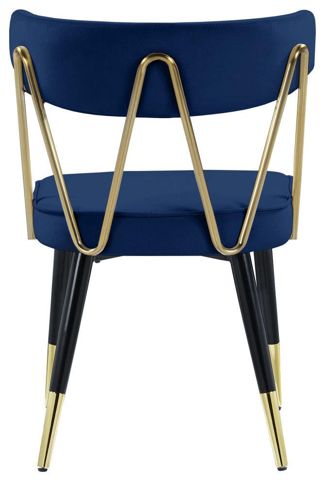 Rheingold Upholstered Dining Chair, Navy, Velvet