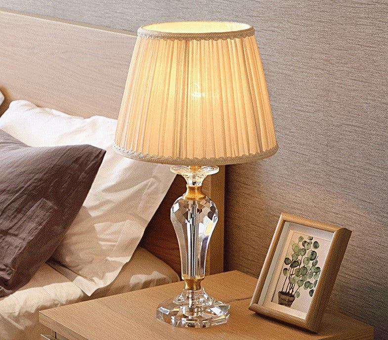 Lausanne | Exquisite Crystal Table Lamp with Fabric Shades, Color B