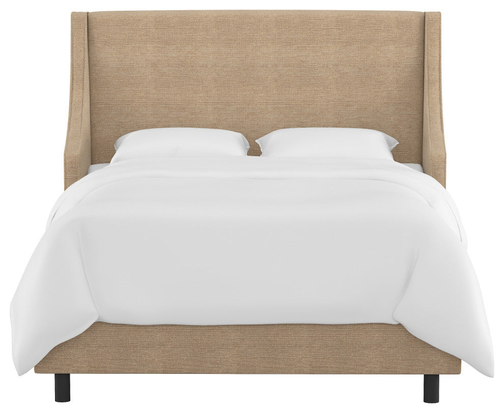 Wingback Bed, Linen Sandstone, King