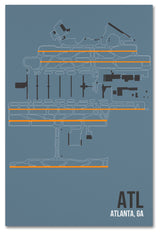 08 Left 'ATL Airport Layout' Canvas Art, 32 x 22