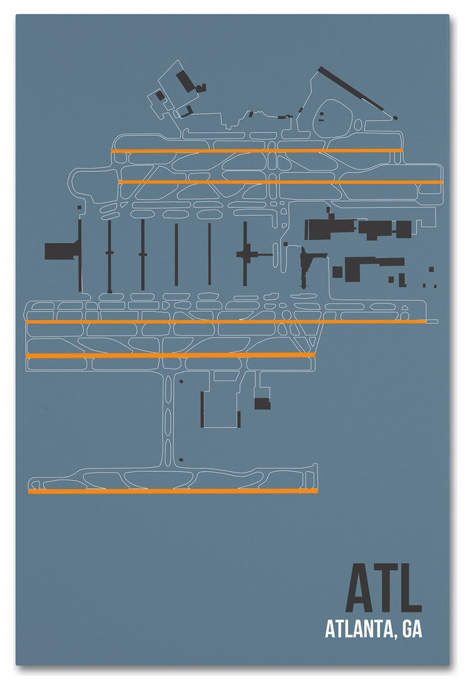 08 Left 'ATL Airport Layout' Canvas Art, 32 x 22
