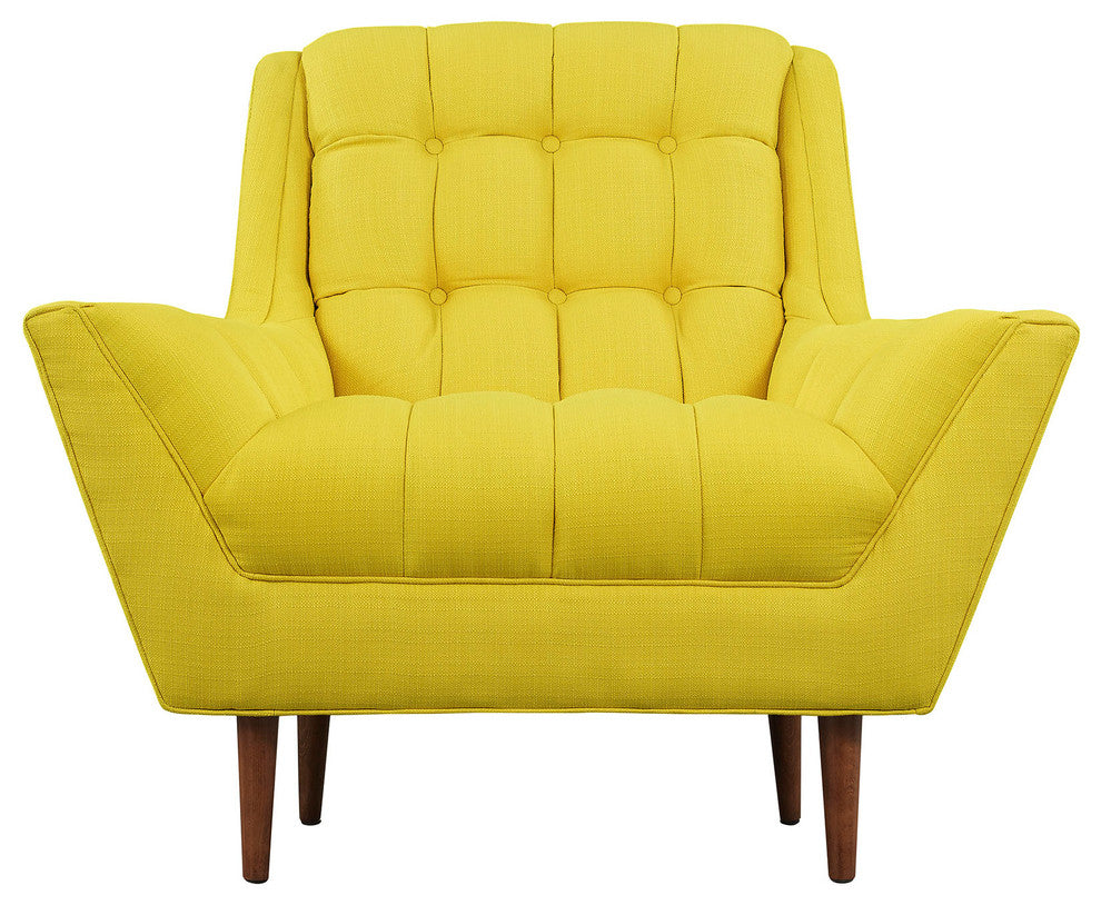 Modern Contemporary Fabric Armchair , Yellow, Fabric