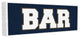 Bar Navy Brown Sports Jersey Look Stretched Canvas Wall Art, 10"x24"