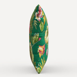Red from Scalamandre 20" Decorative Pillow, Tropical Flora Green