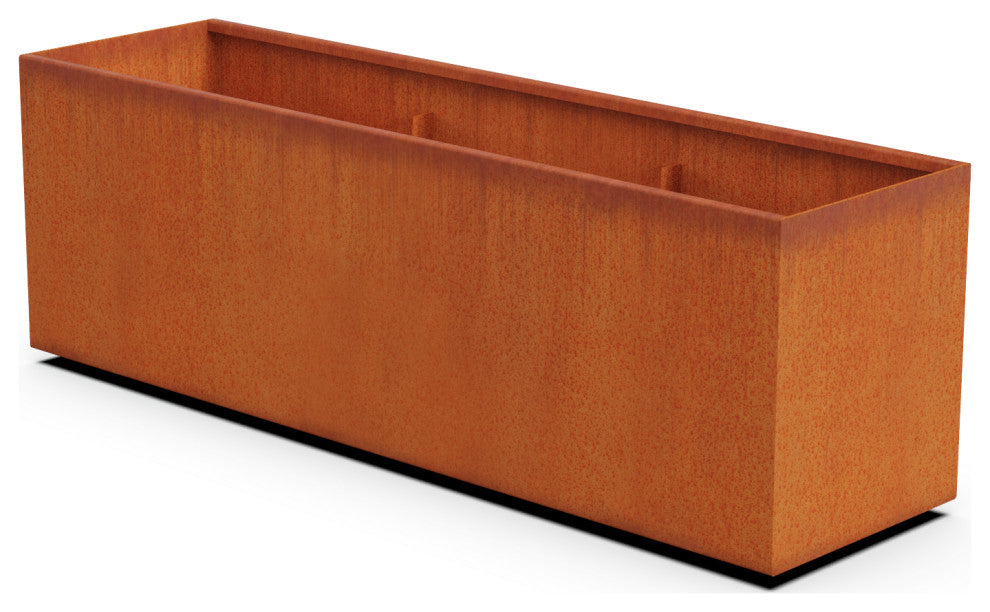 Corten Steel Planter, Rectangle - 72"lx20"wx24"h