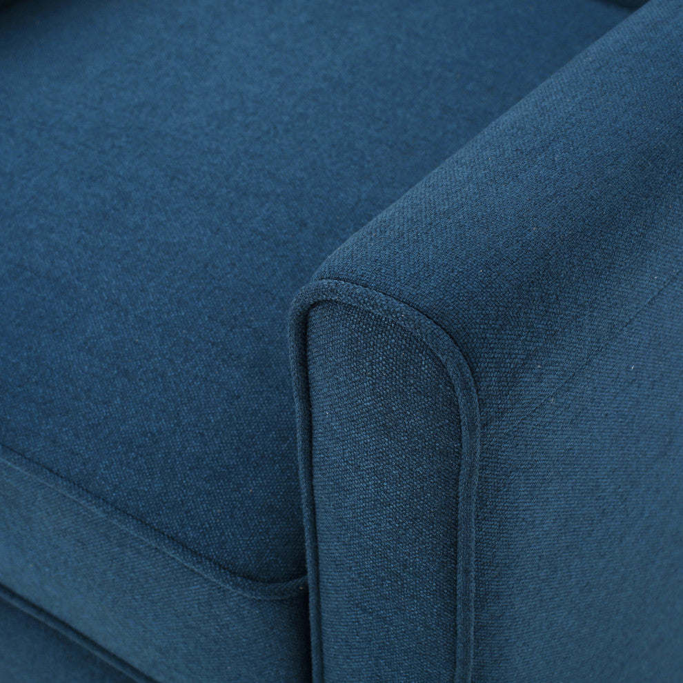 Susan Fabric Recliner, Set of 2, Navy Blue and Dark Brown