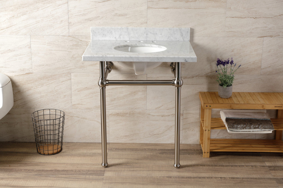 KVBH3022M88 30" Console Sink with Brass Legs (8-Inch, 3 Hole)