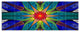 Budding Fractal Colorful Flower, Abstract Canvas Art Print, 70"x28", 6 Panels